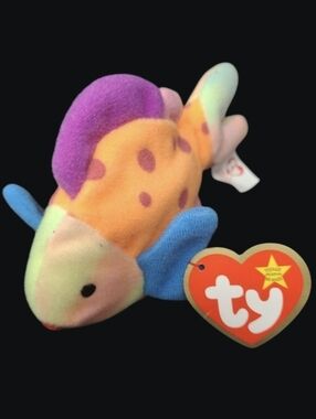 1999 Ty-TEENIE BEANIE BABIES-"LIPS" THE FISH WITH HAG TAG-MADE FOR McDON…